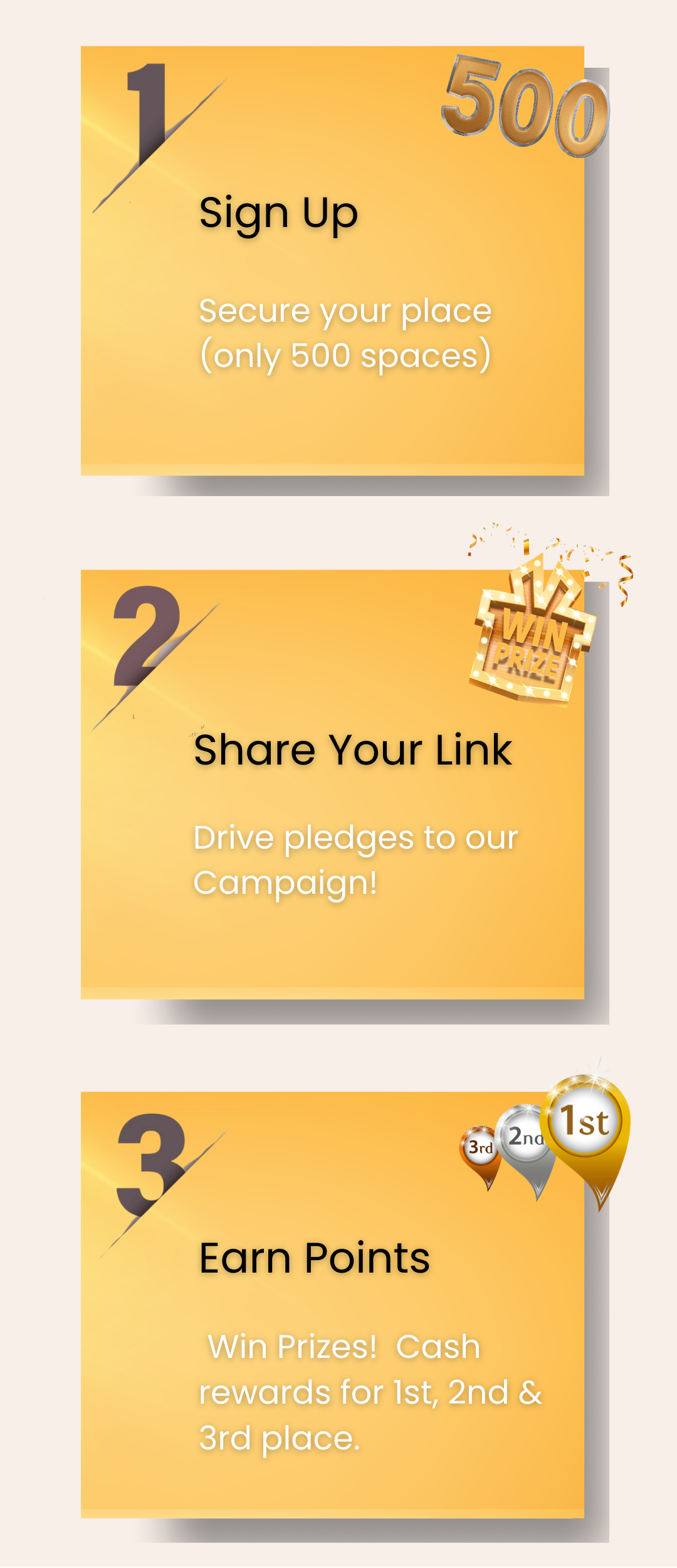3 steps campaign mobile
