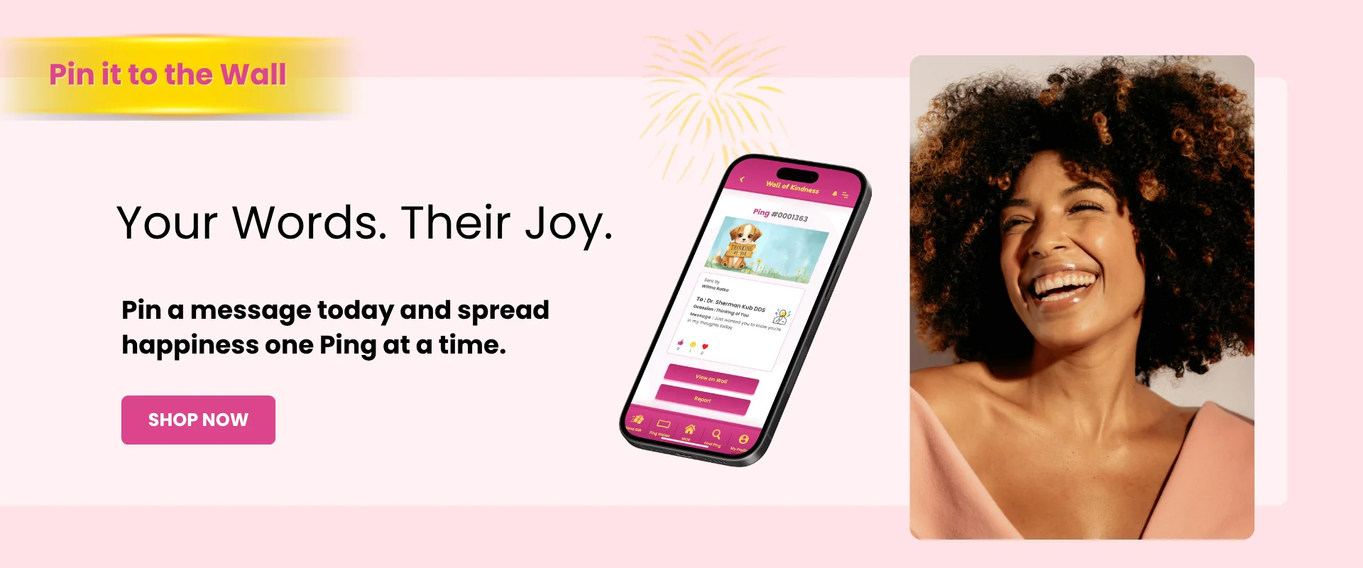 Wall of Kindness Pings Pin to Wall