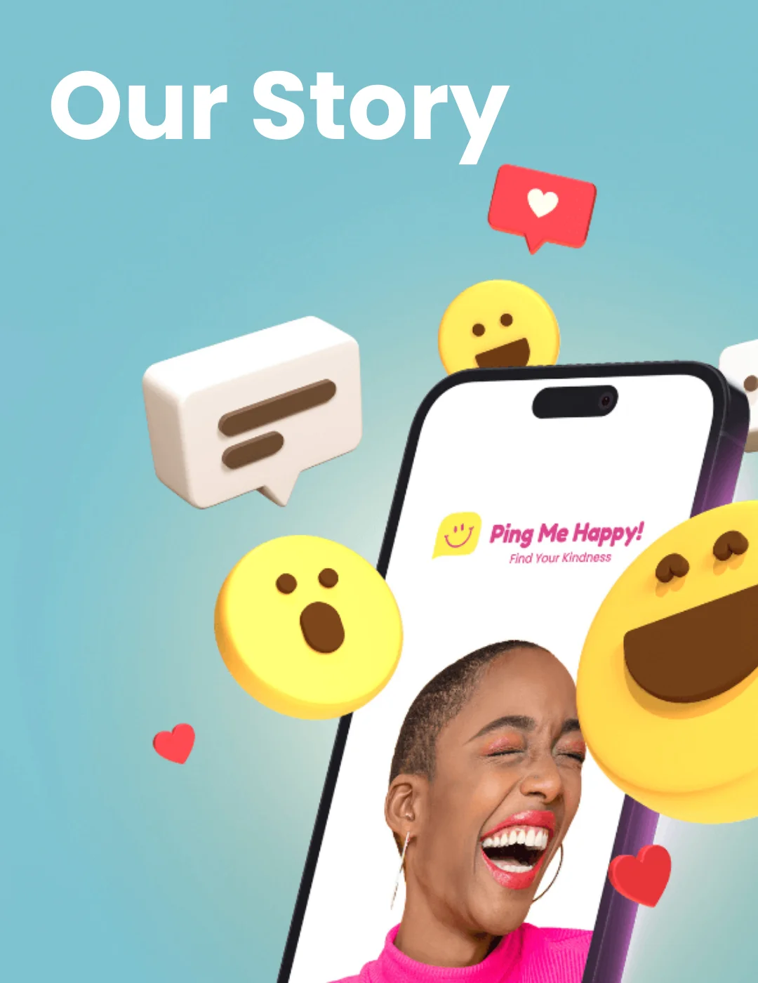 Our Story Ping Me Happy Banner