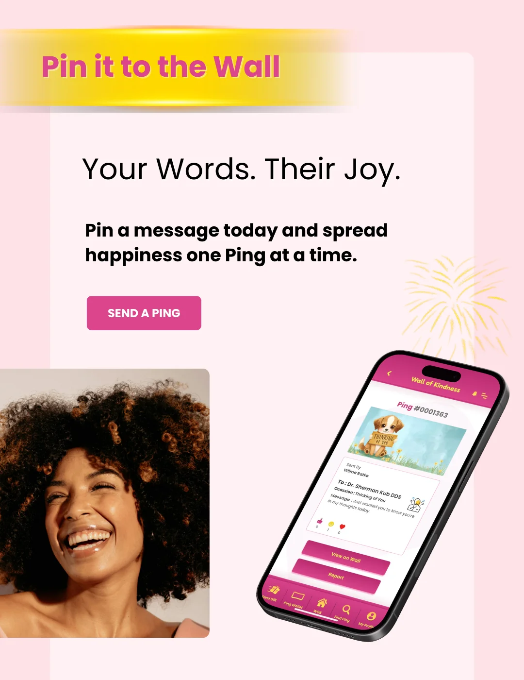 Wall of Kindness Pings Pin to Wall MB