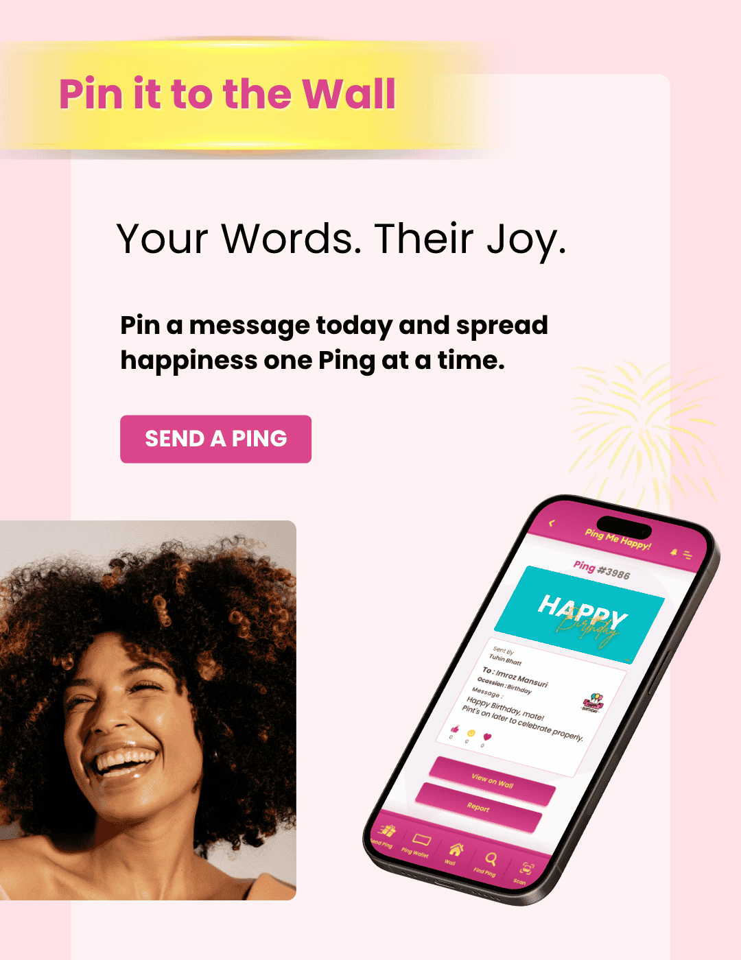 Wall of Kindness Pings Pin to Wall MB
