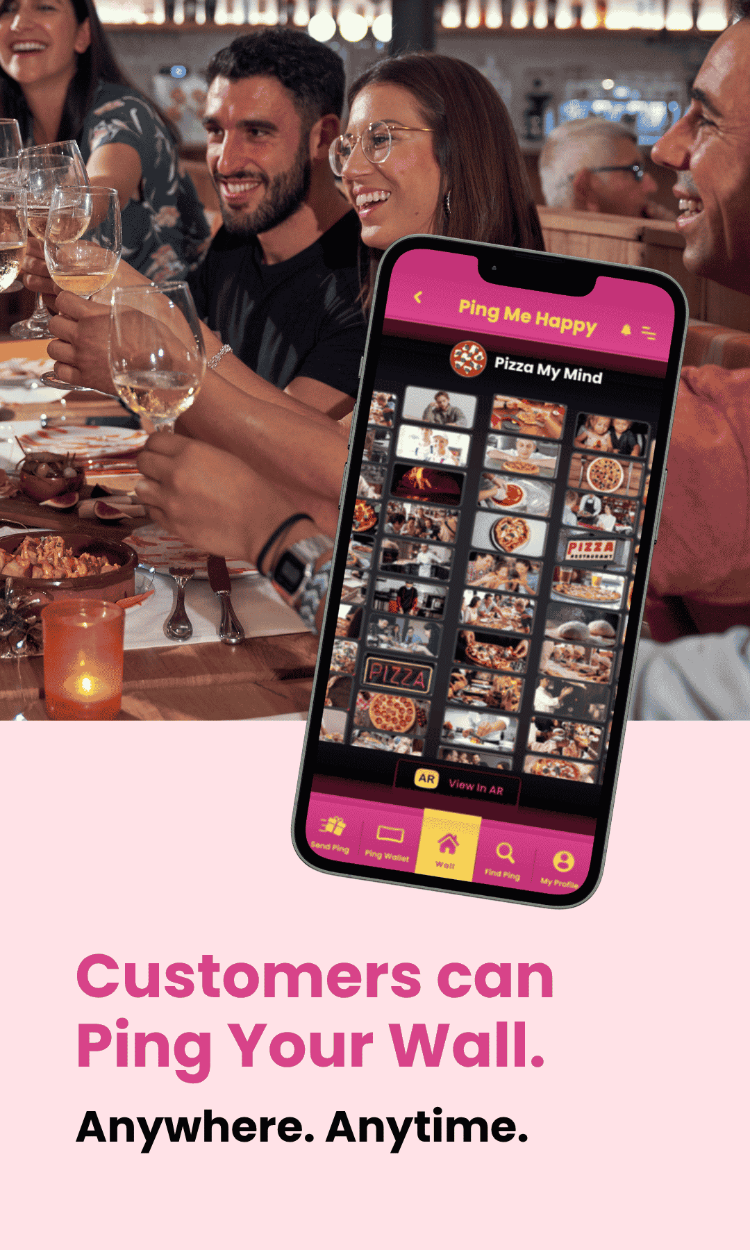 Customers can Ping your business Wall of Kindness (mobile)